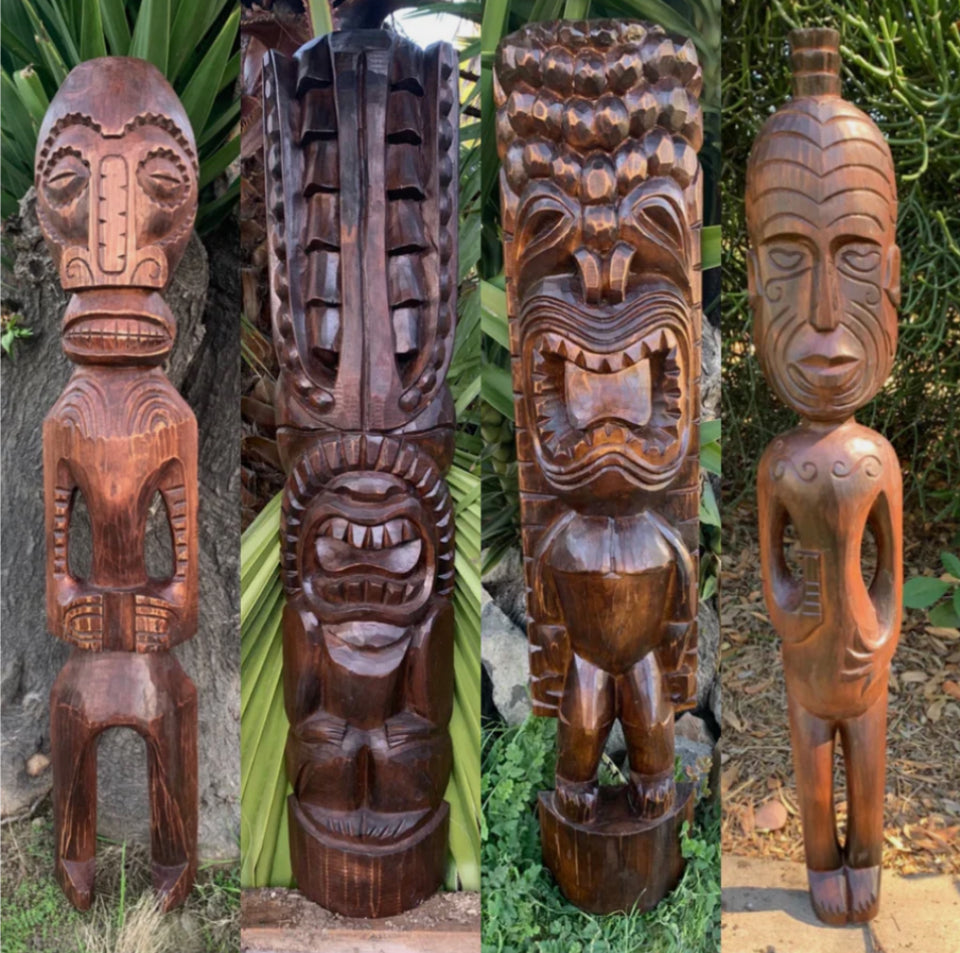 Tiki Half Statues