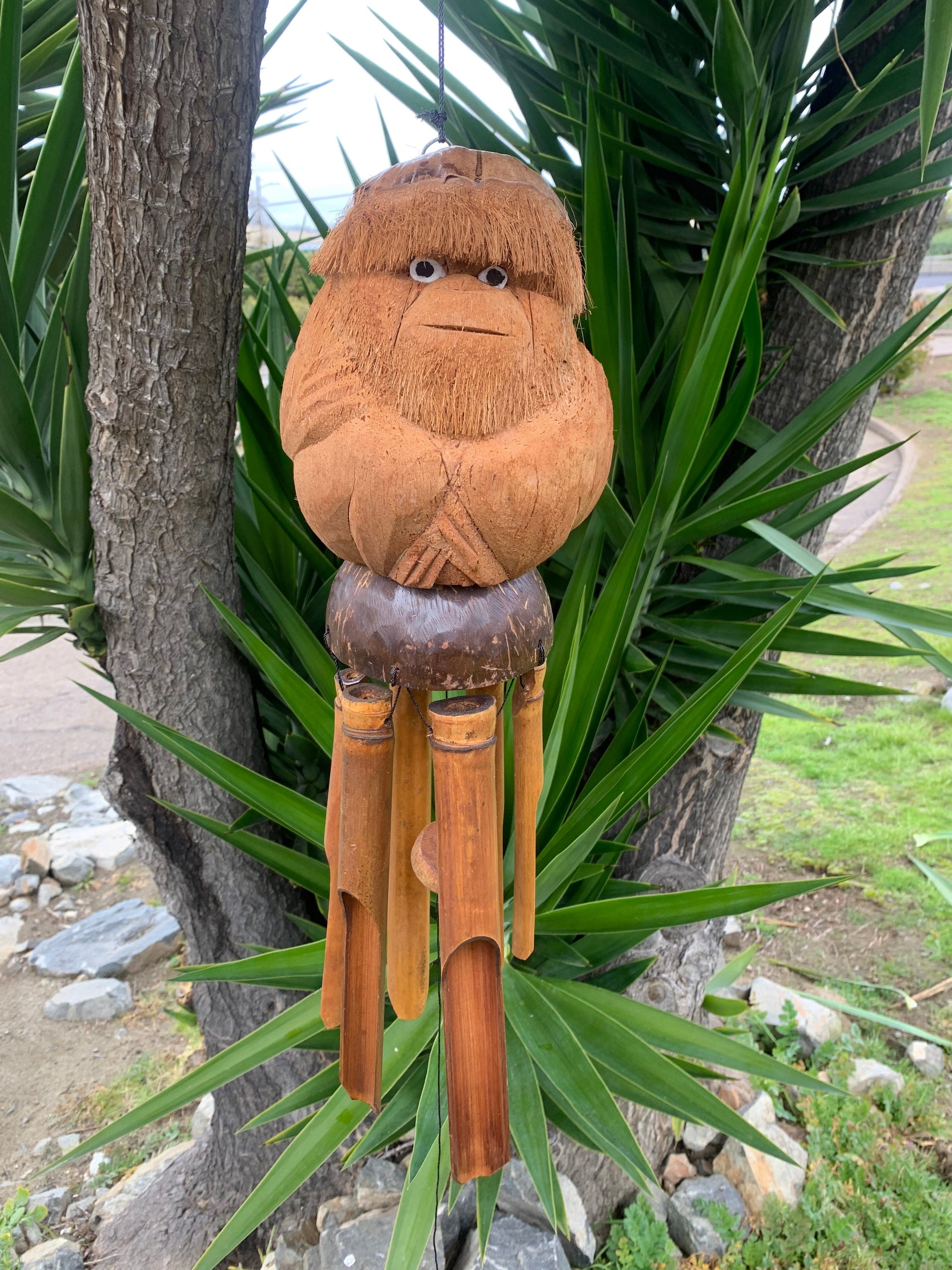 Coconut Monkey Bamboo Wind chime Eco Friendl