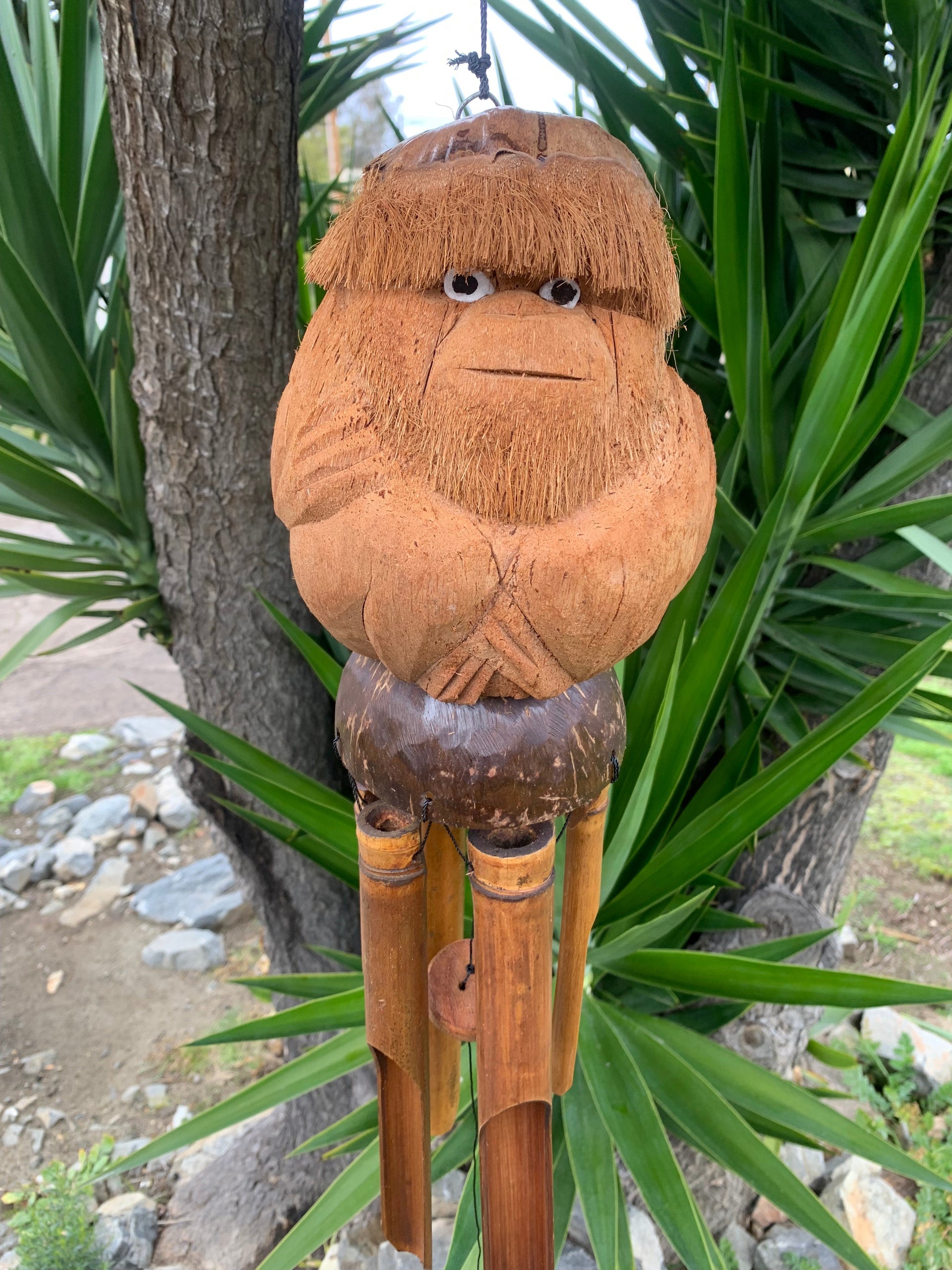 Coconut Monkey Bamboo Wind chime Eco Friendl
