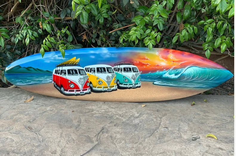 Volkswagen Bus VW Surfboard Wall Plaque 39"x 10"