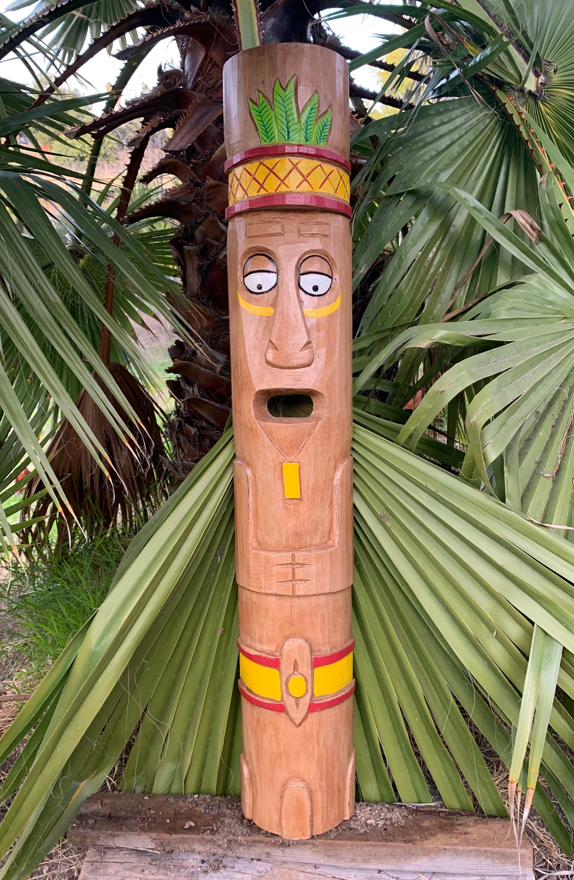 Enchanted Tiki Room Inspired Tiki Mask Tropical Bar Patio Home Decor 39"x 6"