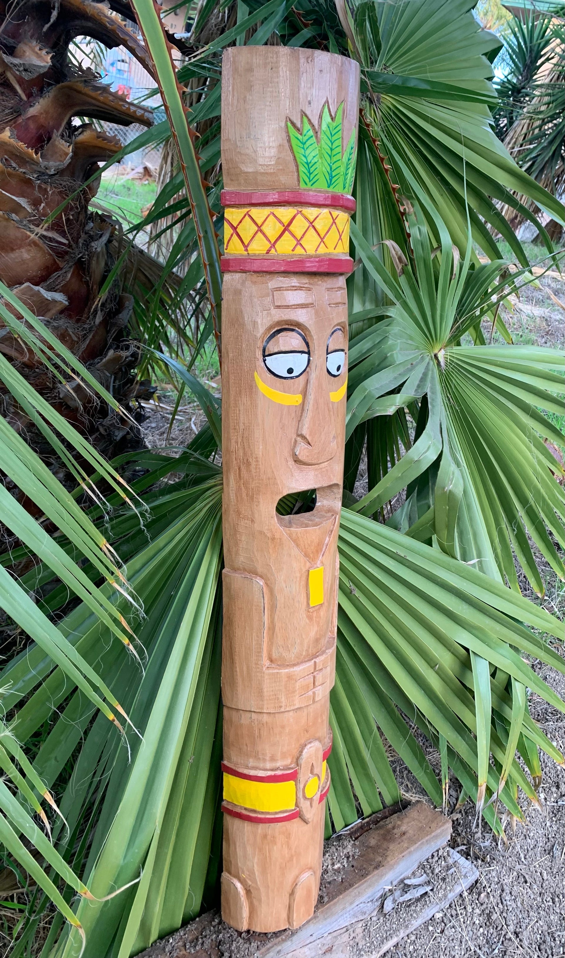 Enchanted Tiki Room Inspired Tiki Mask Tropical Bar Patio Home Decor 39"x 6"