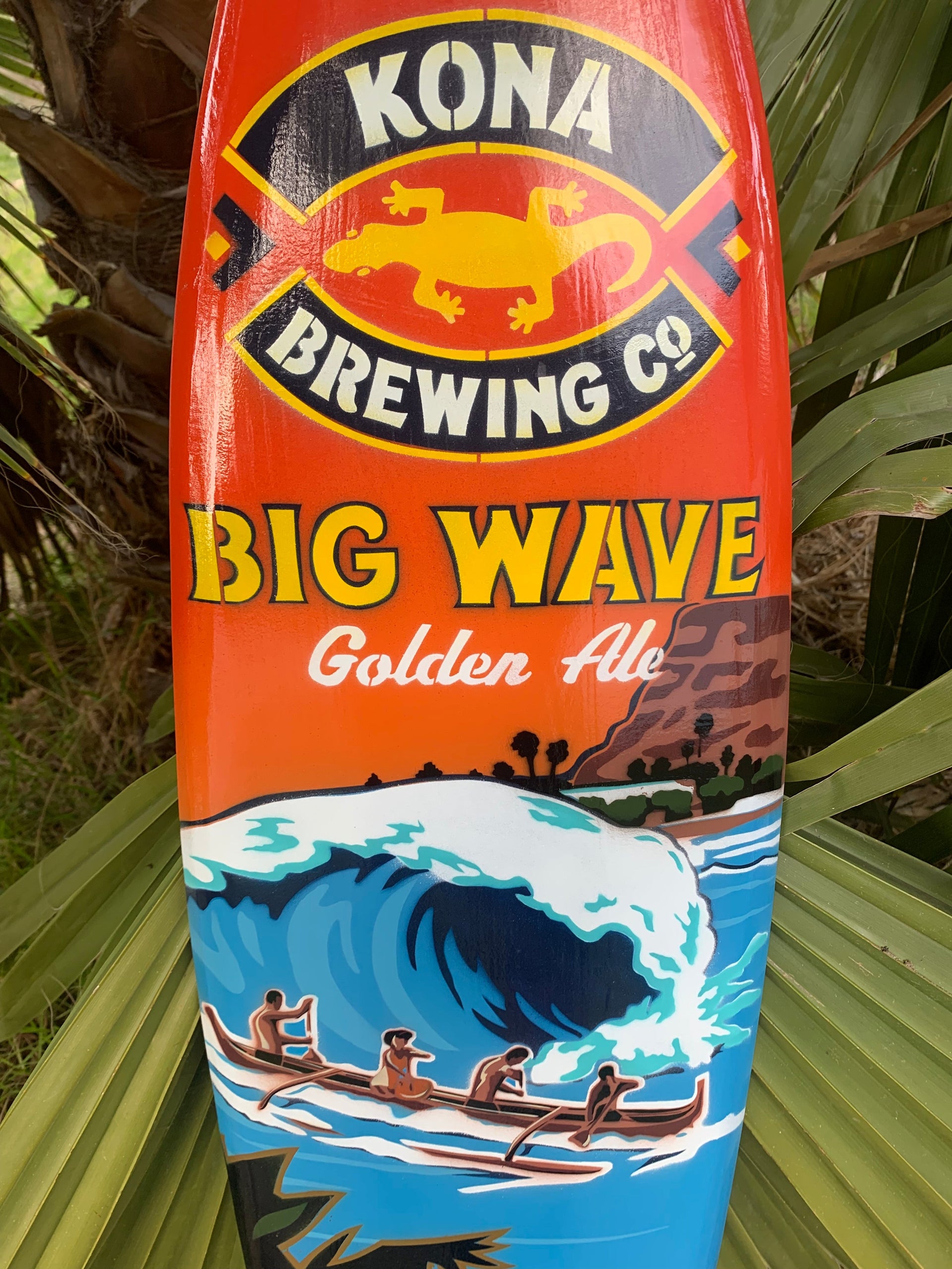 Kona Brewing Hawaii Airbrushed Surfboard Wall Plaque Liquid Aloha 39"x 10”