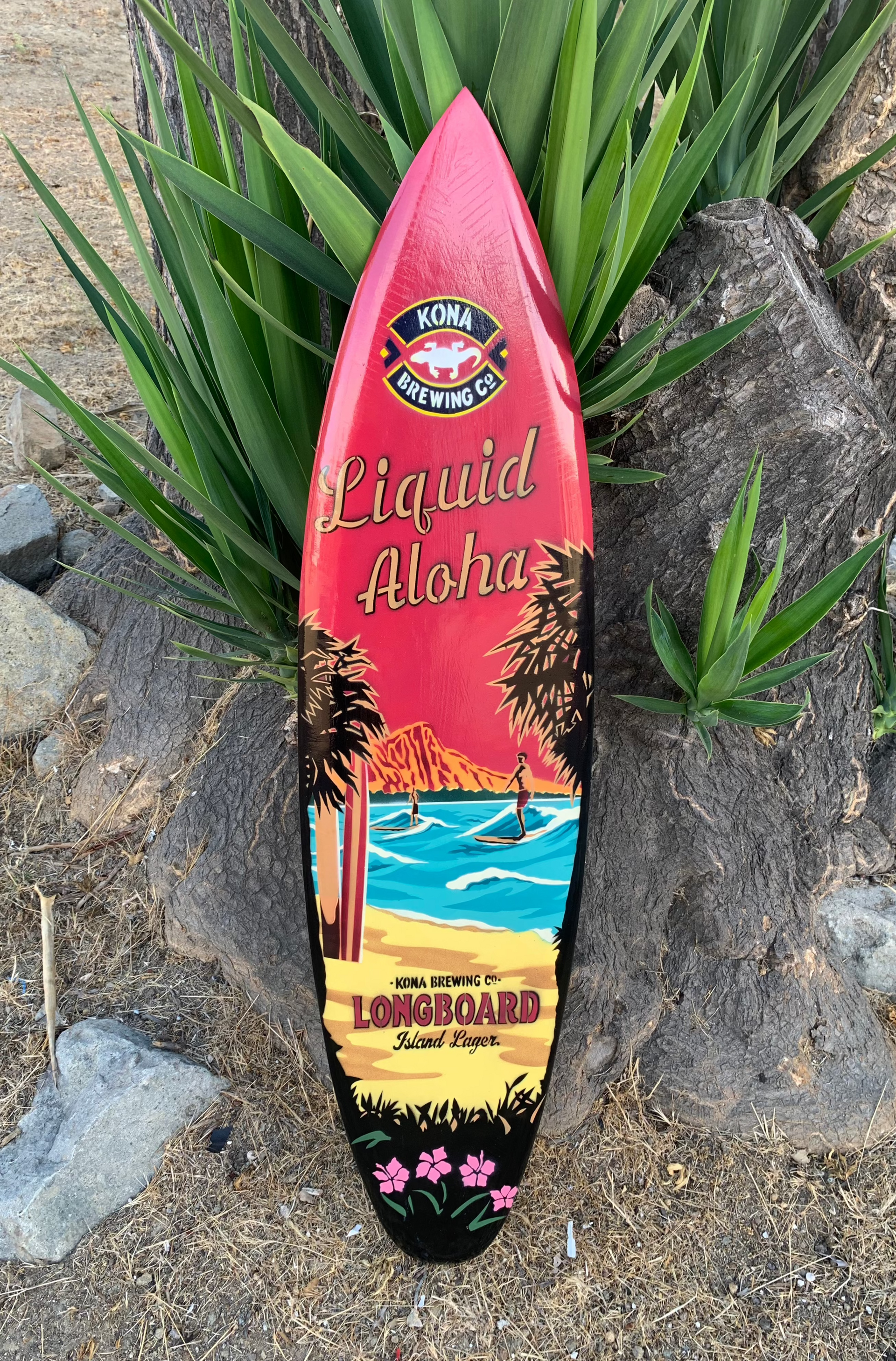 Kona Brewing Long Board Hawaii Airbrushed Surfboard 39"x 10”