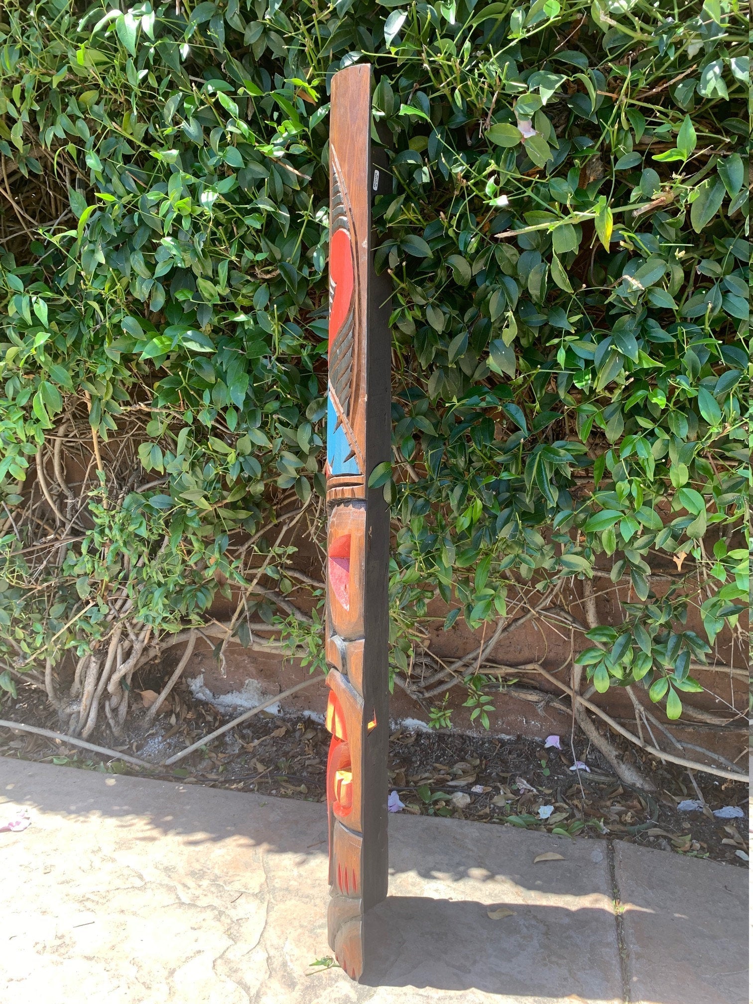 Tiki Totem Wood Mask Tribal Tropical Bar Patio Decor 39" x 6"